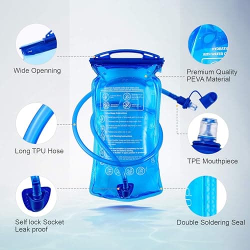 JOYHILL Water Bladder 1L, Leakproof Hydration Bladder for Hiking — view 2