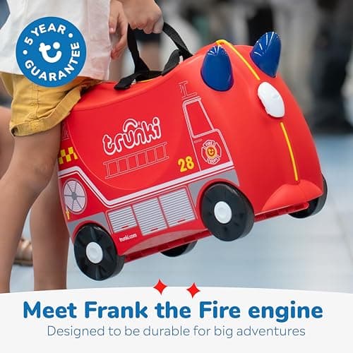 Trunki Children’s Ride-On Suitcase And Kid's Hand Luggage | Great 3 Year Old Boy Gift : Frank Fire Engine (Red) — view 5