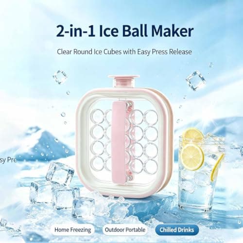 Portable Silicone Ice Ball Maker Kettle, 2-in-1 Silicone Ice Cube Tray Mold with Pull Handles, Ice Bottle for Whiskey, Cocktails, Travel, Camping & Home Bar, Grey — view 6