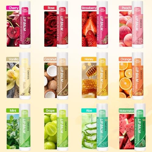Lip Balm Set,24PCS Flavoured Moisturiser for Lips with Shea Butter&Vitamins — view 2
