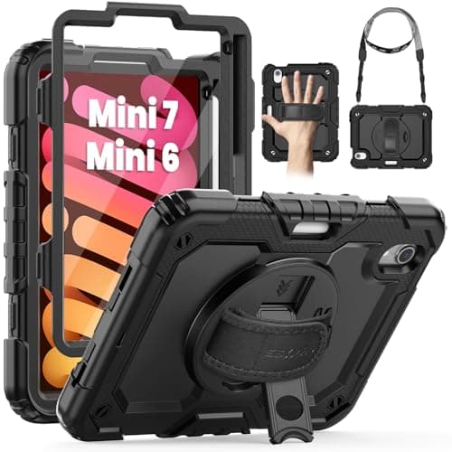 SEYMAC Case for iPad Mini 7th/6th 8.3 inch 2024/2021 (A17 pro), Black