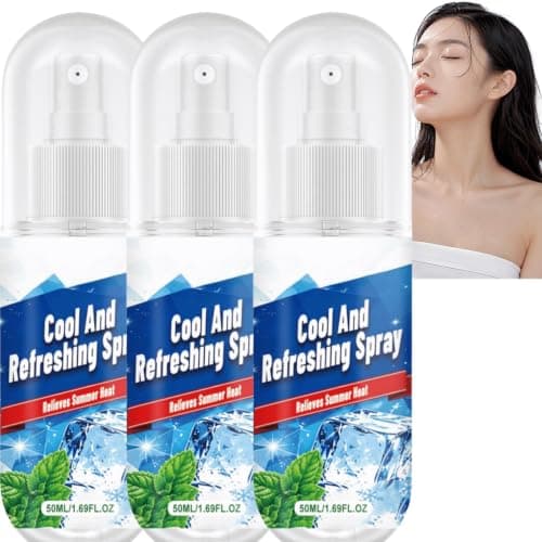 Instant Cooling Mist Spray – Peppermint & Mint Portable Travel Size Hydrating Cooler, Quick-Dry Non-Sticky Micro-Mist, Long-Lasting Cooling Sensation Spray, Instant Refresh Summer Essentials (3PCS)