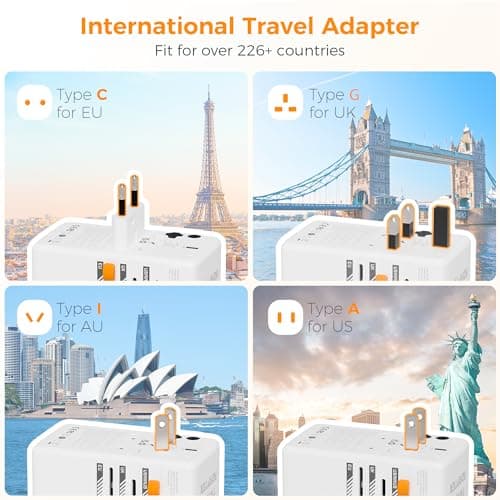 TESSAN 100W Universal Travel Adapter with 2 USB C and 2 USB A — view 2