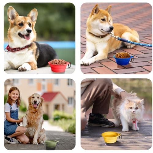 PetBonus 2-Pack Collapsible Dog Bowls, Portable Travel Dog Water Food Bowls — view 6