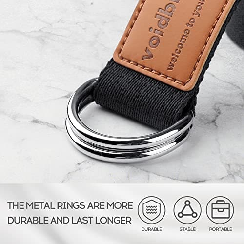 voidbiov D-Ring Buckle Yoga Strap 1.85 or 2.5M, Durable Cotton Adjustable Belt Perfect for Holding Poses, Improving Flexibility and Physical Therapy Black2.5M — view 2