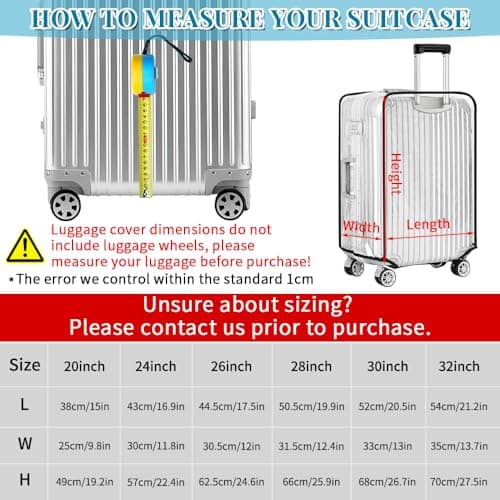 Yotako Clear PVC Suitcase Covers Protectors 28 Inch Luggage Cover — view 3