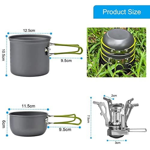AUTOPkio Camping Cooking Set, Outdoor Camping Pans Pots and Stove — view 5