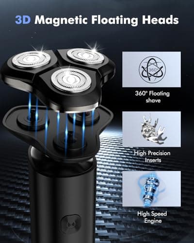 iWarmbase Electric Razor for Men, Mens Shaver with Magnetic Head — view 3