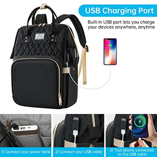 VSNOON Laptop Backpack for Women, 17.3 Inch Travel Backpack Wide Open — view 2