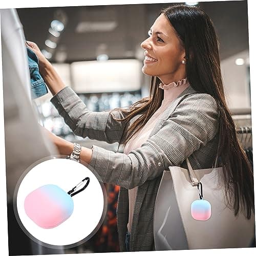 WATIIFUFU Protective Earphone Case for Wireless Earbuds Live, Gradient Hard Shell Cover, Anti-lost Earbud Sleeve with Matte Pink-teal Finish, Sturdy Plastic Headphone Storage for Travel — view 4