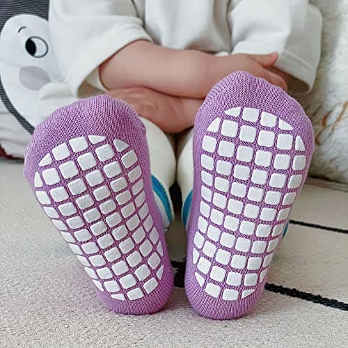 FedMois 5 Pairs Baby Kids Anti-slip Socks Cotton non skid Ankle Socks Animals, Panda, 1-3 Years — view 3