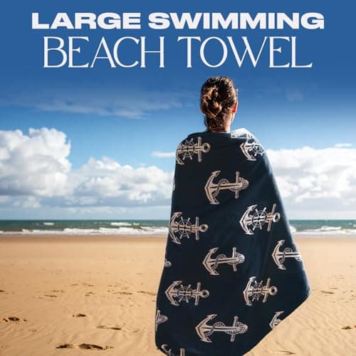 Dreamscene Beach Towel Striped Hello Summer, Soft Quick-Dry Lightweight Microfibre Large Beach Towel For Adult & Kids Swimming Towel For Holiday Essentials, Blush-71x152cm — view 2