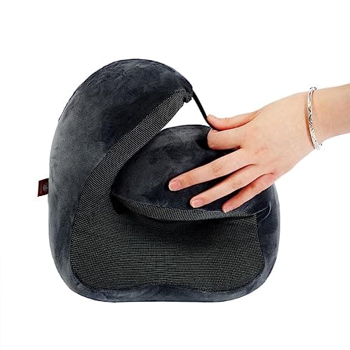 Makimoo Memory Foam Travel Pillow, Neck Pillow with 360-Degree Head Support, Comfortable and Lightweight, Ideal for Sleeping on Airplane, Car, Train, Bus and Home Use, Comes with Storage Bag (Grey) — view 5