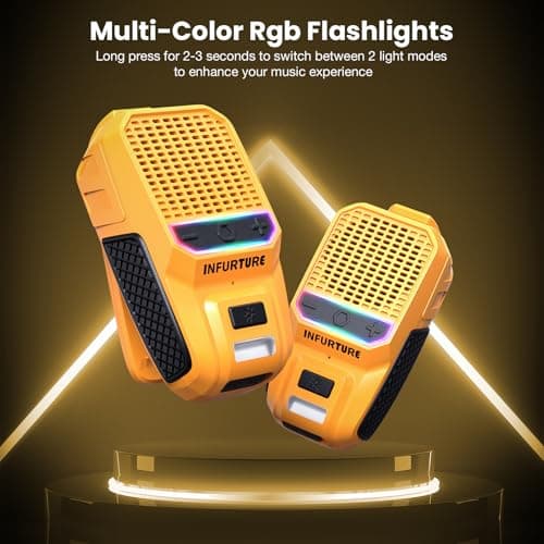 Wearable Bluetooth Speaker Clip on Speaker with RGB, Waterproof Speake, Shower Speaker-Built-in HD Mic/Hands-Free/Music/Calls, mini Speake for Outdoor Workers/Runners/Dog Walkers/Bathing-Men's Gifts — view 6