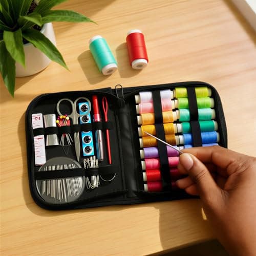 Amazon Basics Portable Travel Sewing Kits, Large, Black — view 4