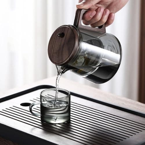 Tea Pot with Infuser, Glass Teapot for Loose Tea, Camping, Travel(Style 2 Clear) — view 4