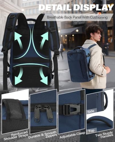 VANKEV 40x30x20 Ryanair Cabin Bag Underseat Travel Backpack Hand Luggage — view 5