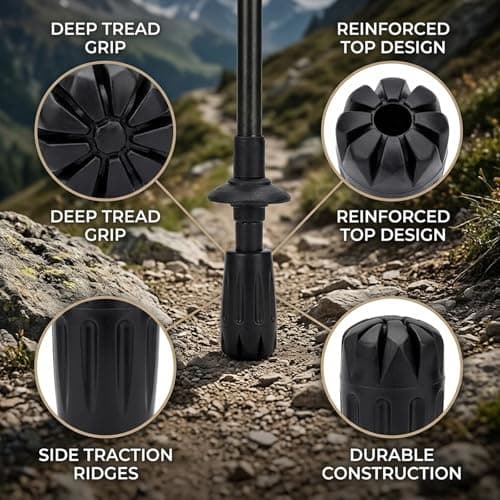 Walking Stick Rubber Ends, 10 Pack Rubber Tips, Durable Replacement Parts — view 3