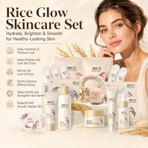 20PCS Rice Skincare Set for Women, Face Care & Pamper Gift Set — view 3