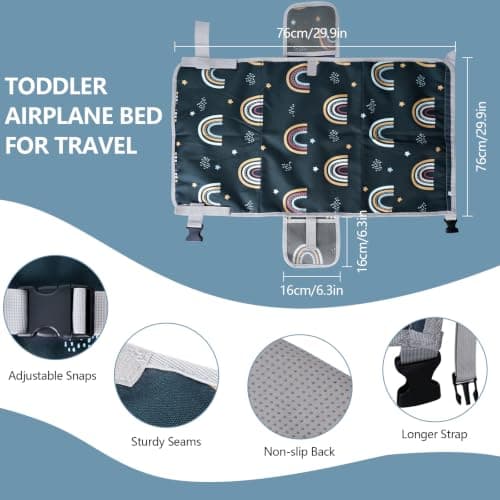 SUPRBIRD Toddler Airplane Bed,76x44.5cm Portable Airplane Seat Extender,Plane Foot Hammock for Kids,Travel Foot Hammock,With storage bag,Footrest for short-haul flights with infants(Blue) — view 2