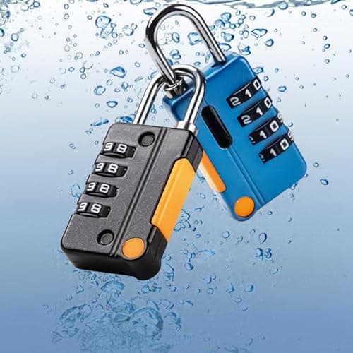 Opatiny for Compact Zinc Alloy 4 Digit Code Lock, Resettable Anti-Theft Padlock for Backpack Suitcase Locker Drawer, Weather Resistant(coffee brown) — view 4
