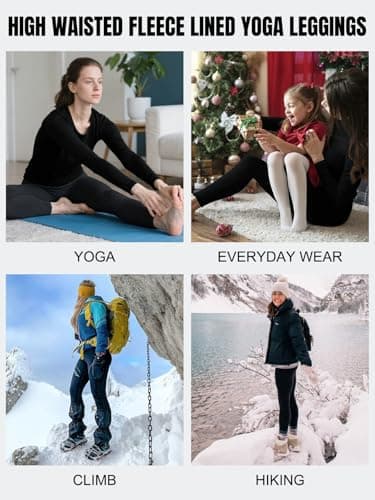 Orrfreer 3 Pack Fleece Lined Leggings for Women High Waisted Thermal Leggings Winter Warm Yoga Pants for Ladies Running Hiking Skiing Gym 3 Black M — view 6