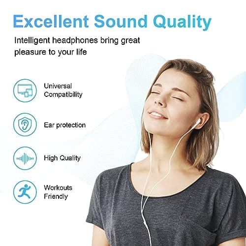CLIPSUN Wired Earbuds 4 Pack, Earbuds HiFi Stereo Wired Earphones Headphones with Microphone Volume Control Compatible with iPad, Laptop, MP3, Android Smartphones, Fits All 3.5mm Jack Device — view 6