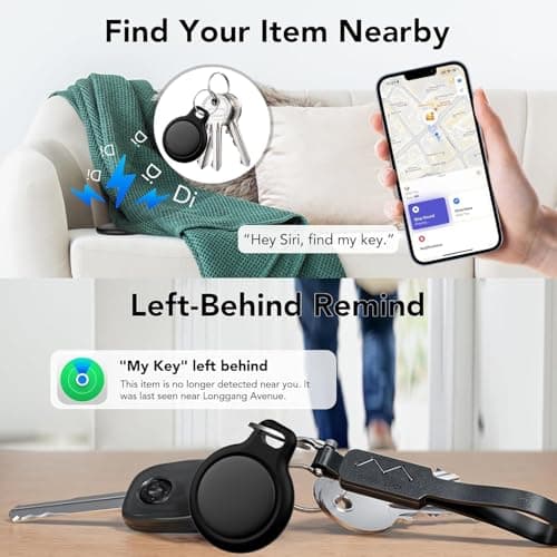 Air Tracker Tag-4 Pack, Item Finder Works with Apple Find My App (iOS Only), Luggage Tracker for Keys, Bags, Wallets, Replaceable Batteries,100dB Loud Beep,IP67 Waterproof — view 3