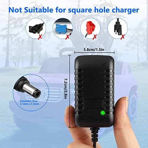 Xahpower 12V Charger for Ride on Car, 12 Volt Battery Charger for Kids Electric Ride on Car SUV Motorcycle ATV Ride-Ons Accessories, Sports Car, Quad Bike Jeeps Battery Supply Power Adapter — view 3