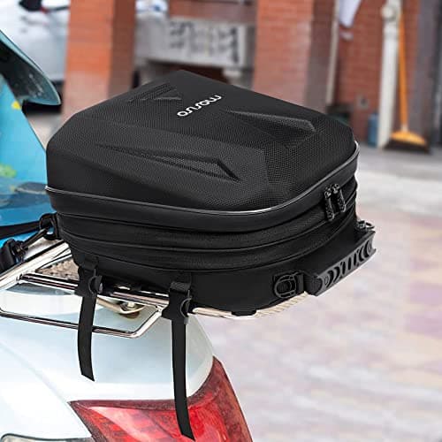 MOSISO Motorcycle Tail Bag, Motorcycle Backpack Helmet Bag, Black — view 6