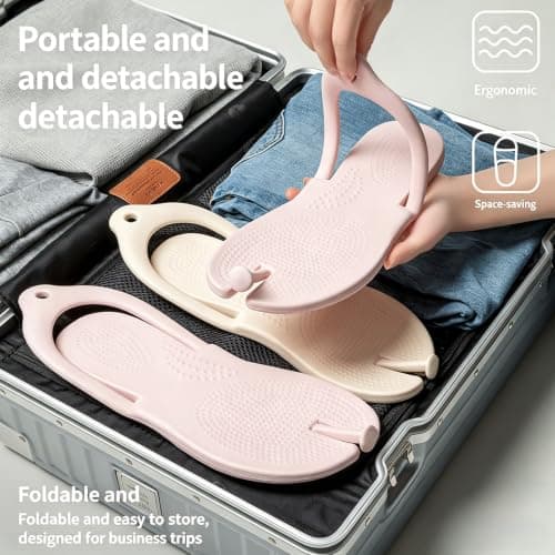 Bronvaulta Foldable Slippers, Water Friendly Design, Lightweight, Blue L — view 2