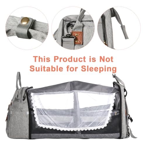 LN COZY CORNER Baby Changing Backpack – Stylish Multifunctional Large Nappy Bag with Built-In Changing Mat, Insulated Bottle Pockets, and Multiple Compartments for Mum & Dad (Grey) — view 5