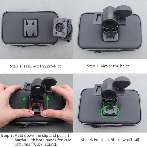 Water-Resistant Bike & Motorbike Phone Holder – Universal Mount for Extra Large Smartphones up to 165 x 80 mm – Touchscreen Friendly & Shockproof Case – Adventure-Ready for Commuters and Riders — view 3