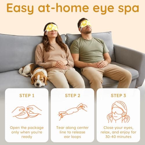 16 Pack Chamomile Steam Eye Mask for Dryness, Puffiness, Strain & Relaxation, Heated Eye Mask for Sleep & Travel, Self-Heating & Disposable Warm Compress, Travel Essentials, Relaxation Gifts for Women — view 4