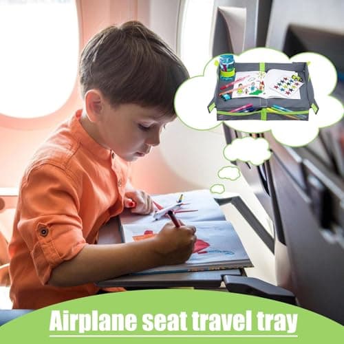 Foldable Travel Tray - Lightweight Kids Travel Tray, Airplane Portable Table | Road Trip Children's, Compact Trays Washable Kids for Outdoor — view 4