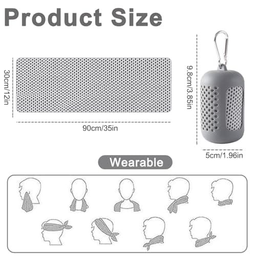 Gym Towels, 3 Pack Cooling Towel Soft Microfiber with Portable Silicone Sleeves, Breathable Instant Towels, Microfiber Soft Quick Dry Gym Towel for Sport Camping Swim Fitness(30 x 90cm, 3 Colors) — view 2