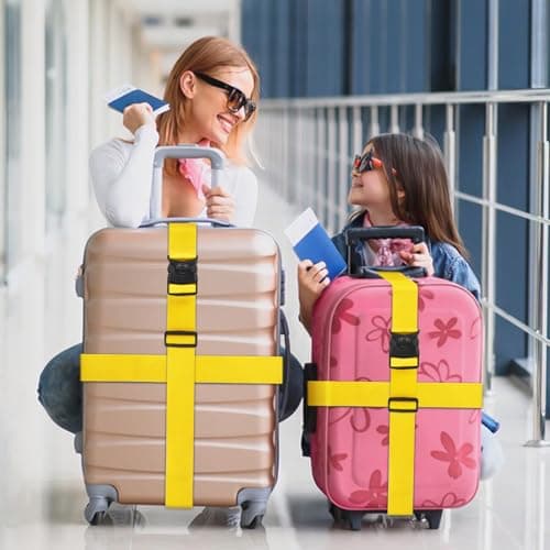2Pcs Suitcase Straps Set, Adjustable Suitcase Straps, Heavy Duty Luggage Straps with Quick Release Buckle, Travel Accessories Thickened Luggage Belt for Suitcase Baggage — view 6