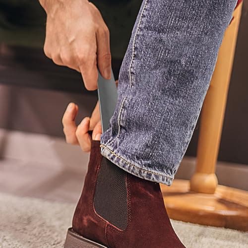 BCOATH Stainless Steel Shoe Horn 14cm Portable Design Easy to Use Walking Shoes Helper Tool for Women Suitable for Travel and Home Use Black Metal — view 4