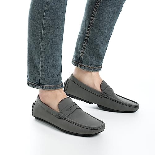 Bruno Marc Men's Slip-on Penny Loafers Driving Shoes,Dark Grey,8 — view 2