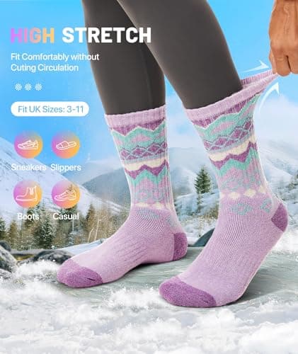 SIMIYA 5 Pairs Warm Socks Women Breathable Merino Wool Sock — view 5