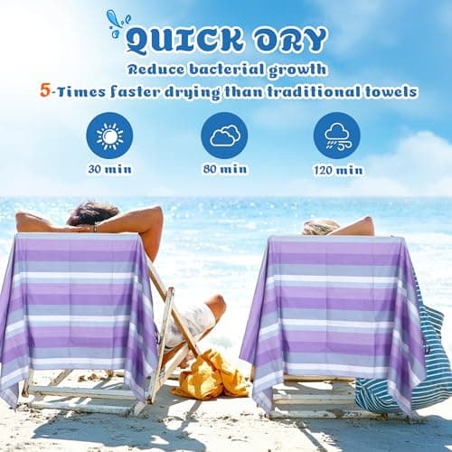 Anavasi Microfibre Beach Towels for Adults, 1 Pack 180 x 90cm 100% Recycled — view 4