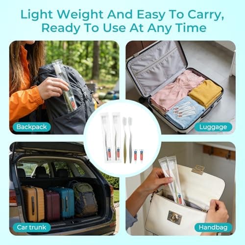 Lomgwumy Disposable Travel Toothbrush, Gold and Silver Toothbrush and Toothpaste, Individually Packaged, Suitable for Hotel, Home, Camping and Travelling (30-Pack) — view 4