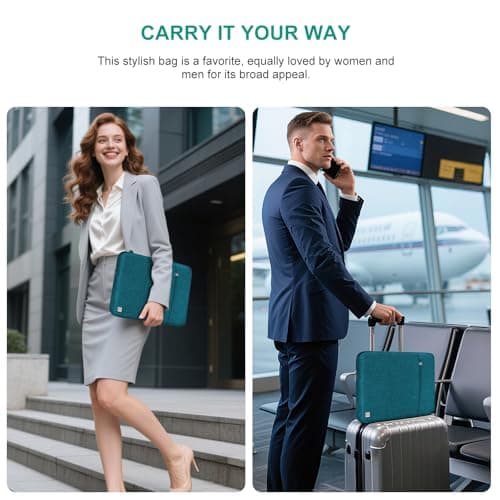 DOMISO 17 inch Laptop Sleeve Protective Case Cover Compatible with 17-17.3 inch HP Dell ASUS Lenovo Chromebook,Waterproof Computer Cases Bag,Teal — view 4