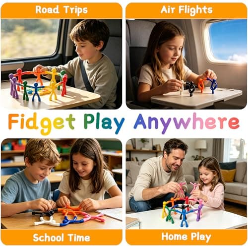 PICKSMOCUB 20PCS Magnetic Fidget Toys for Kids Magnetic People Sensory Travel Toys for Stress Relief Bendable Magnet Men Fridge Magnets Desk Fidget Toy for Boys Girls Classroom Gifts — view 5