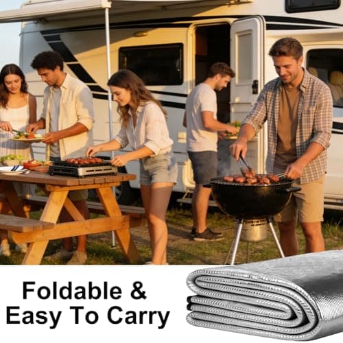 Vicloon Aluminium Foil Camping Mat, 200 x 100cm Aluminium Camping Mat, Foldable Double-sided Tent mat, Portable Waterproof with Carry Bag, Reflective Tent Pad Lightweight for camping Hiking Picnic — view 6