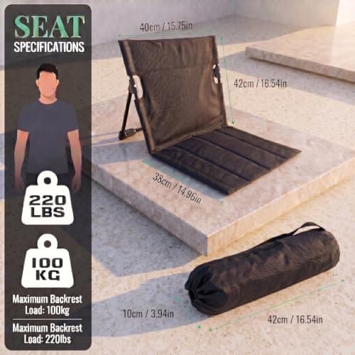 Yexati Folding Beach Seat, Beach Chairr, Lightweight Portable Camp Chair — view 3