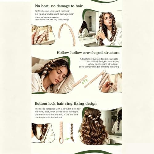 Overnight Heatless Hair Curling Tool - Soft Silicone Flexible Sleep-In Roll — view 5