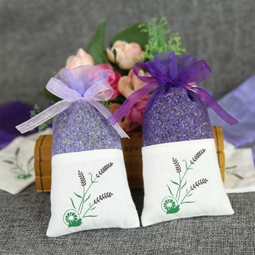 Lavender Sachet Bags 6pcs Cotton Ribbon Pouches for Travel — view 5