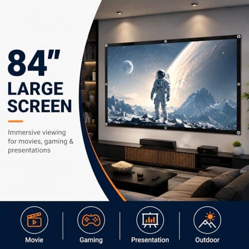 CEYOME Projector Screen, 84 Inch Outdoor Foldable Screen — view 2