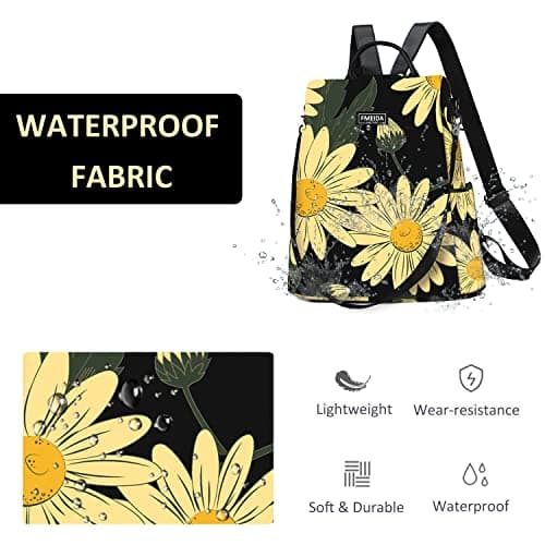 Fmeida Anti Theft Backpack for Women Small Travel Rucksack Water Resistant — view 5